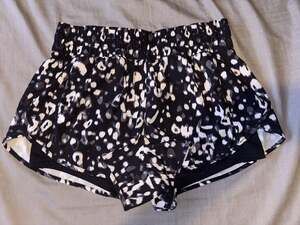Avia Women's Athletic Running Shorts with Built-in Bike Liner - Black/White Anim